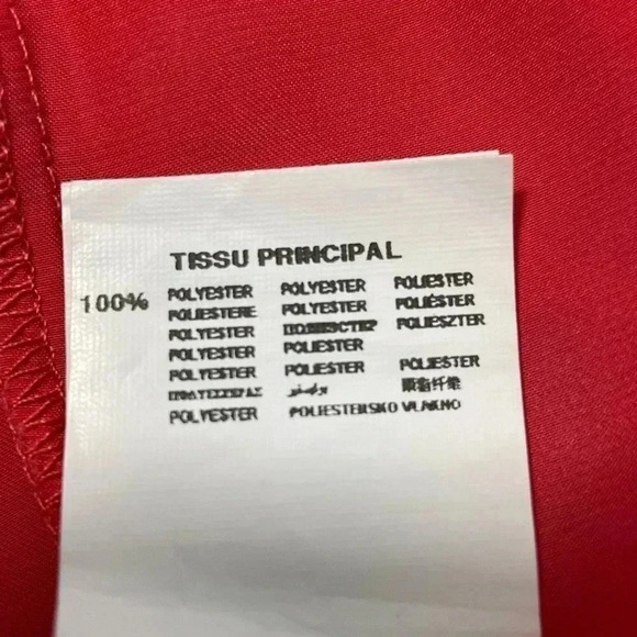 Promod Women’s Size EU 42 Red Top Lace Short Sleeves Keyhole Back Button Closure - Picture 7 of 10